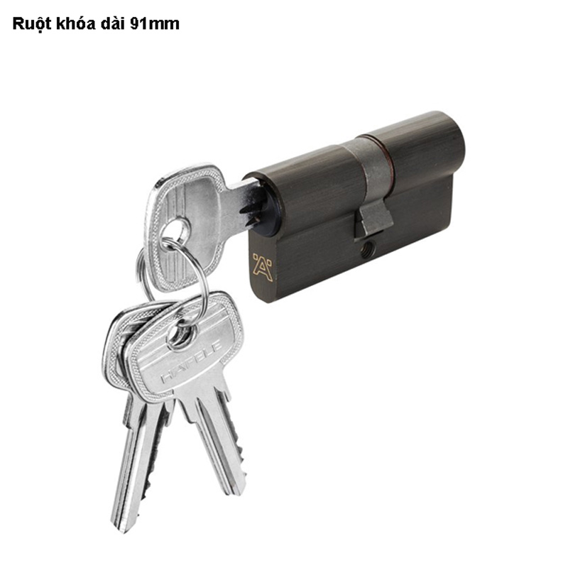 Ruột khóa 2 đầu chìa Hafele, 101mm, màu đen mờ - 916.64.916