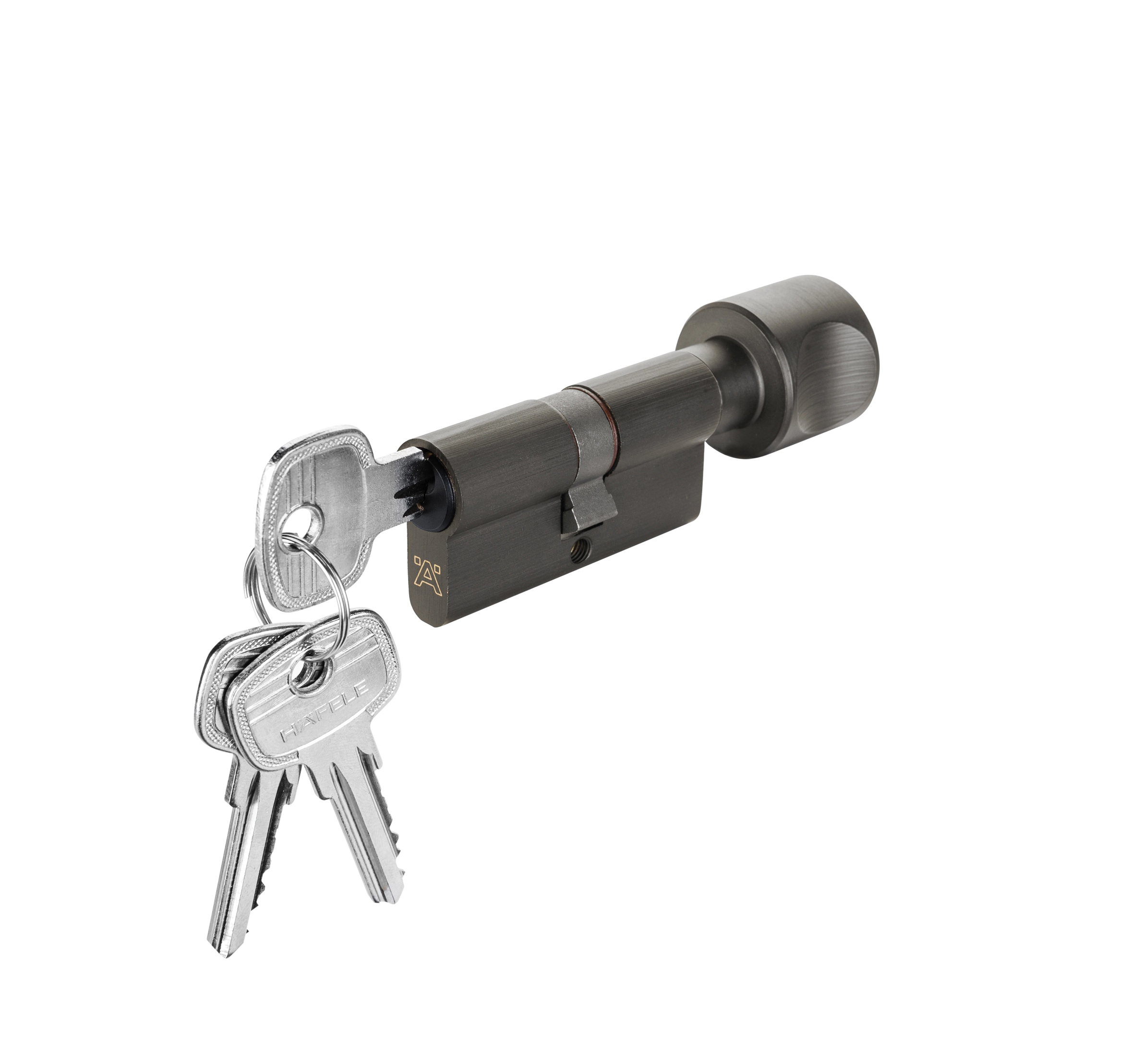 Ruột khóa Hafele 1 đầu chìa, 1 đầu vặn, 81mm, màu đen - 916.64.928
