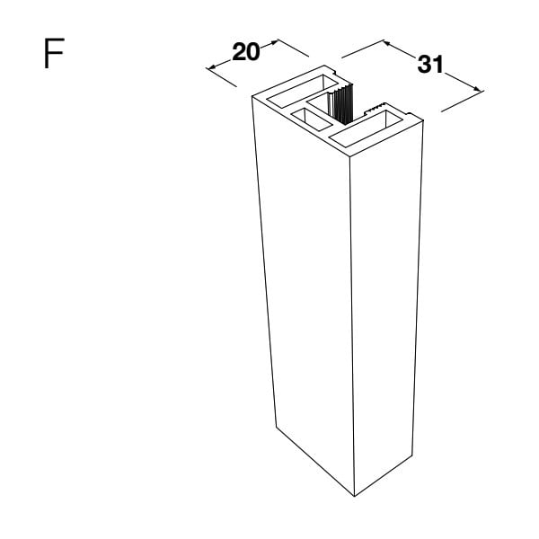 Khung bên No.52 6000mm màu bạc - 403.75.340