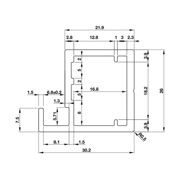 Thanh nhôm màu đen mờ S02 Hafele - 563.58.333