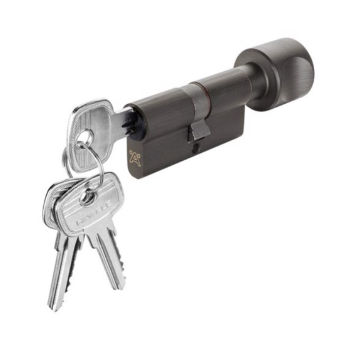 Ruột khóa 1 đầu chìa 1 đầu vặn đen 71mm Hafele - 916.08.424