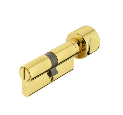 Ruột khóa Hafele màu đồng bóng dùng cho cửa WC 63mm -916.08.923