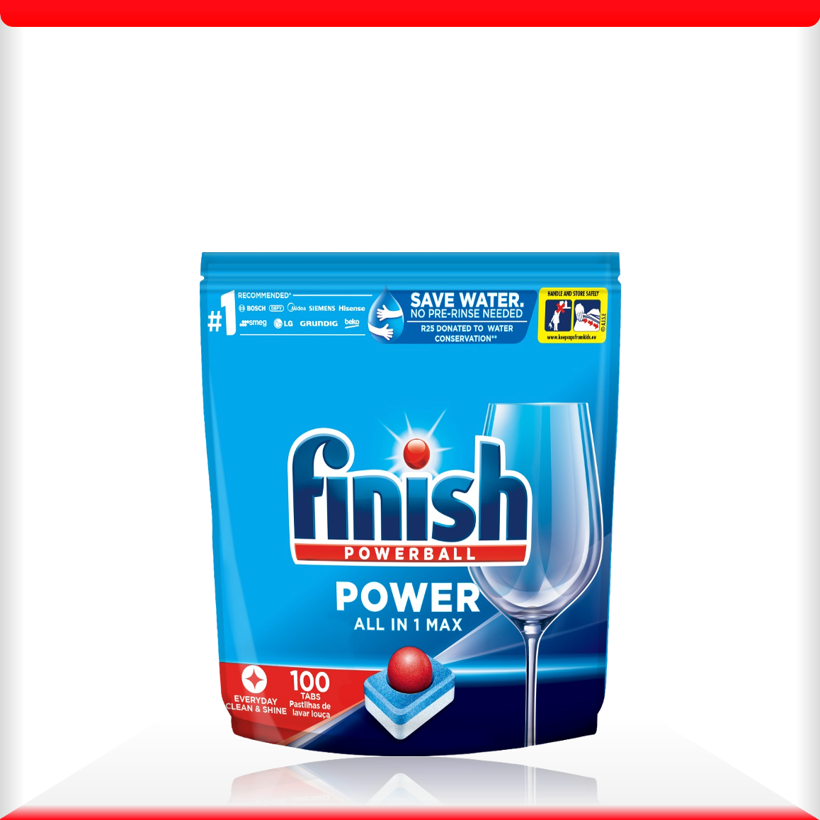 Viên rửa bát Finish Power All in 1 hương Soda - Túi 100 viên