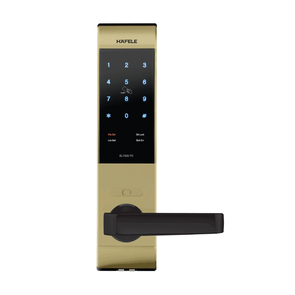 Khóa điện tử Hafele EL7500-TC (Đã bao gồm Pin) - Màu vàng - Thân khóa nhỏ