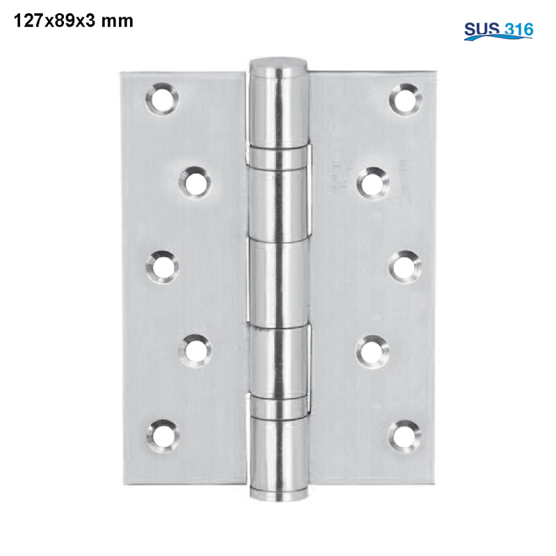 Bản lề lá 127x89x3mm-2 vòng bi kèm vít cho cửa thép Inox 316 Hafele - 926.20.121