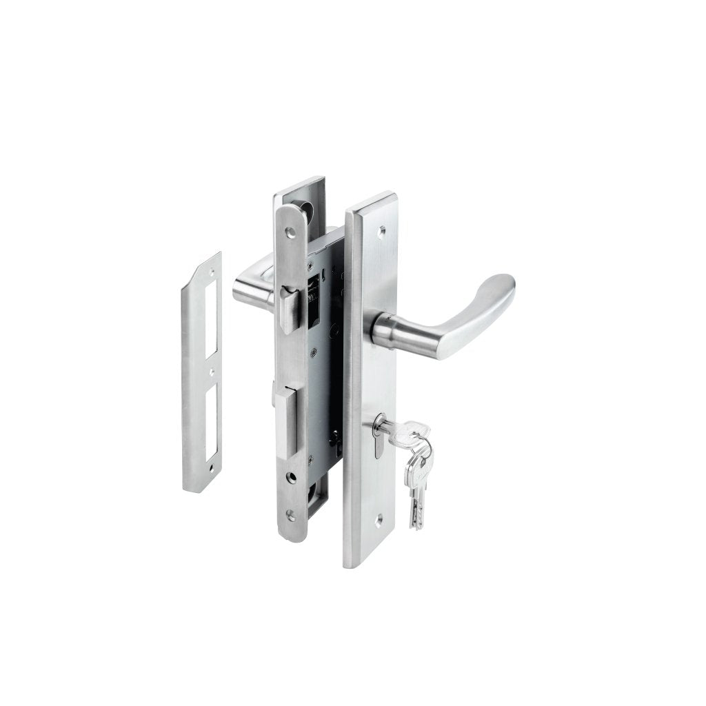 Bộ tay nắm Hafele đế dài kiểu Oval (tay nắm - thân khóa - ruột) - 499.62.503