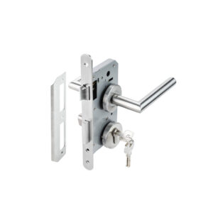 Bộ tay nắm Hafele nắp chụp tròn kiểu G, cửa đi - 499.62.504