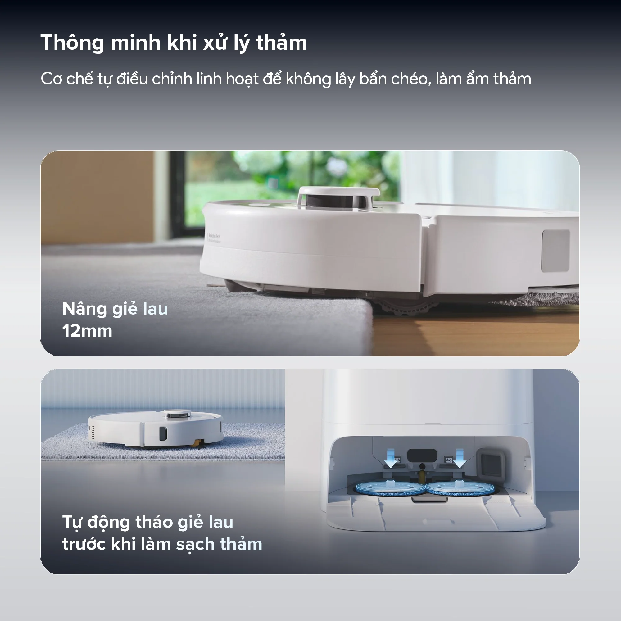 Robot Hút Bụi Lau Nhà Roborock Qrevo 2 Pro, màu trắng - Ảnh 7