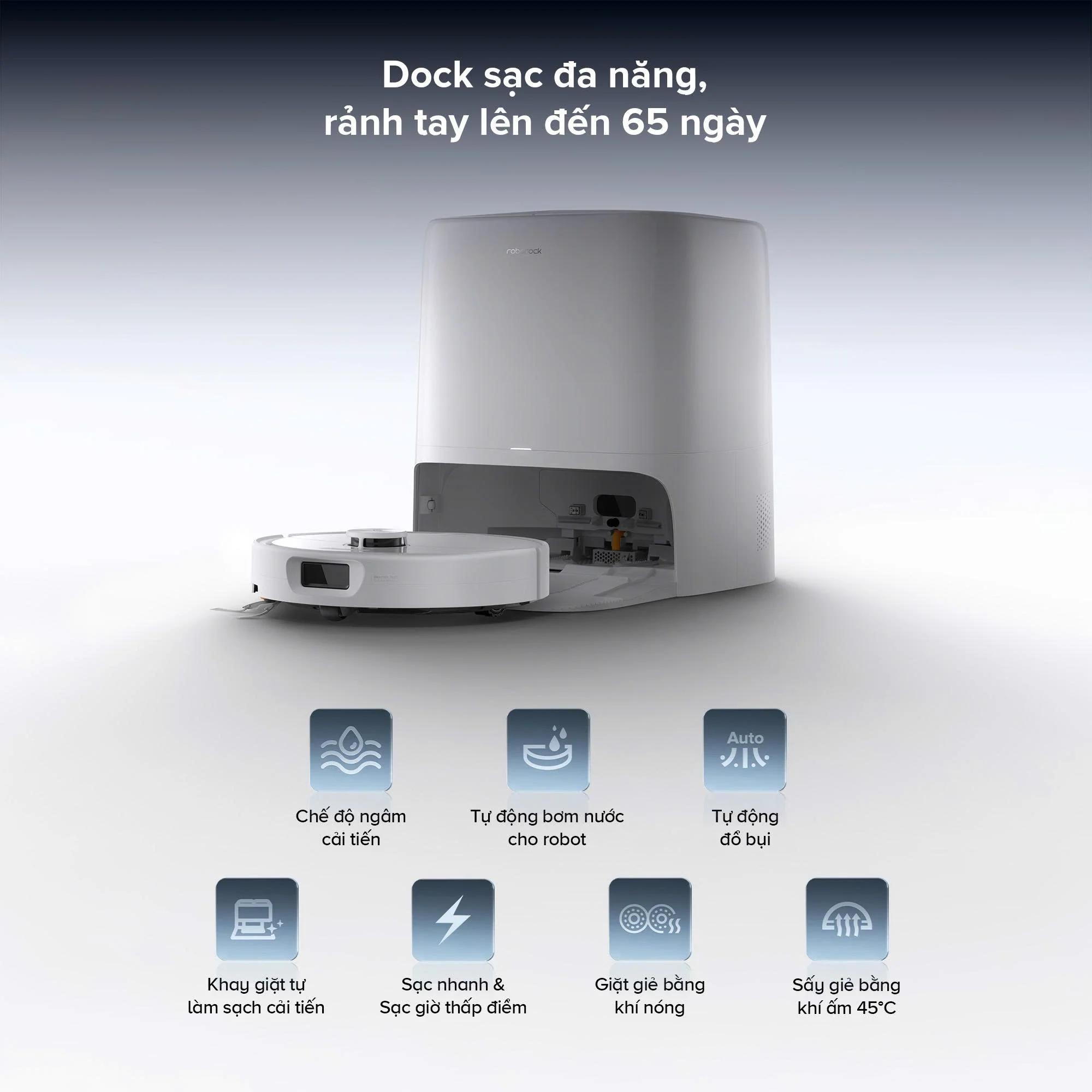 Robot Hút Bụi Lau Nhà Roborock Qrevo 2 Pro, màu trắng - Ảnh 10