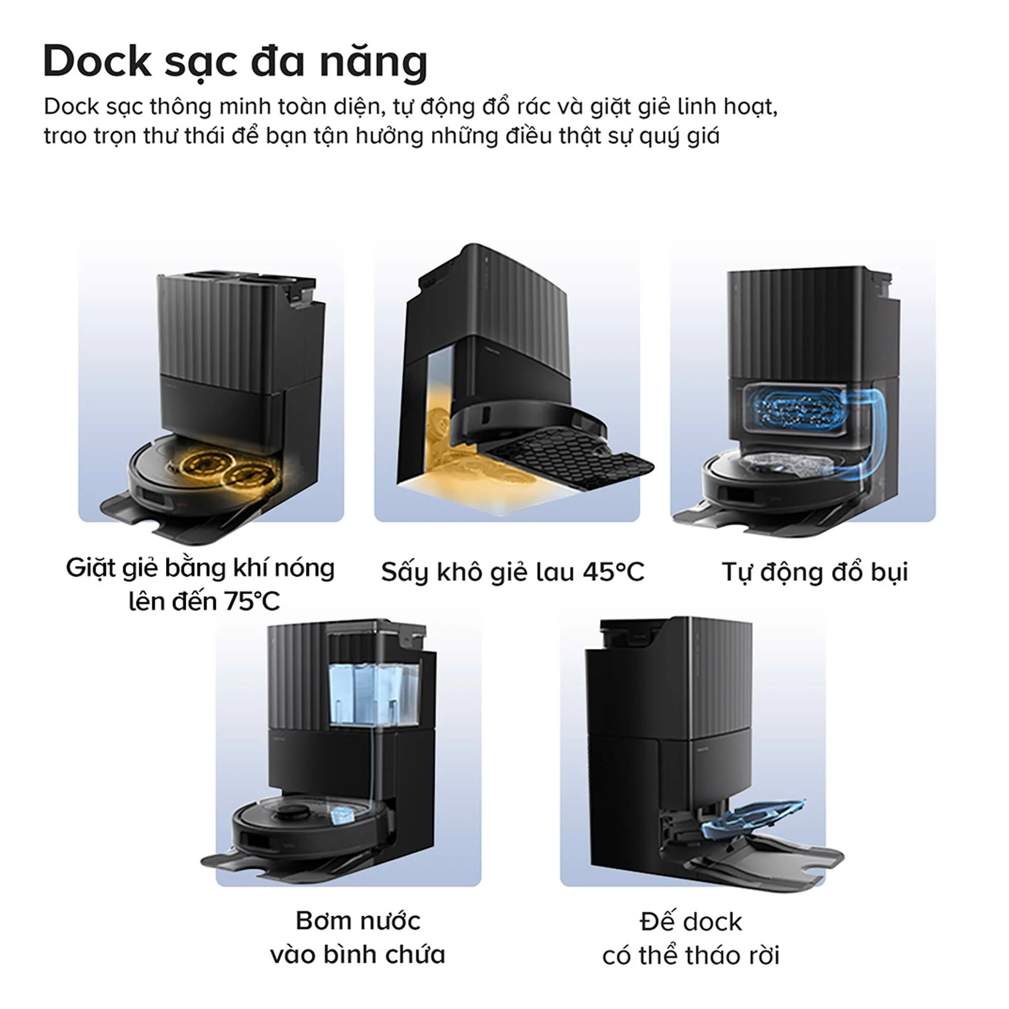 Robot Hút Bụi Lau Nhà Roborock Qrevo S Pro, màu trắng - Ảnh 11