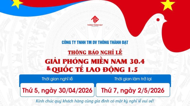 Thông báo nghỉ lễ Giải Phóng Miền Nam 30/4 và Quốc Tế Lao Động 1/5 năm 2026
