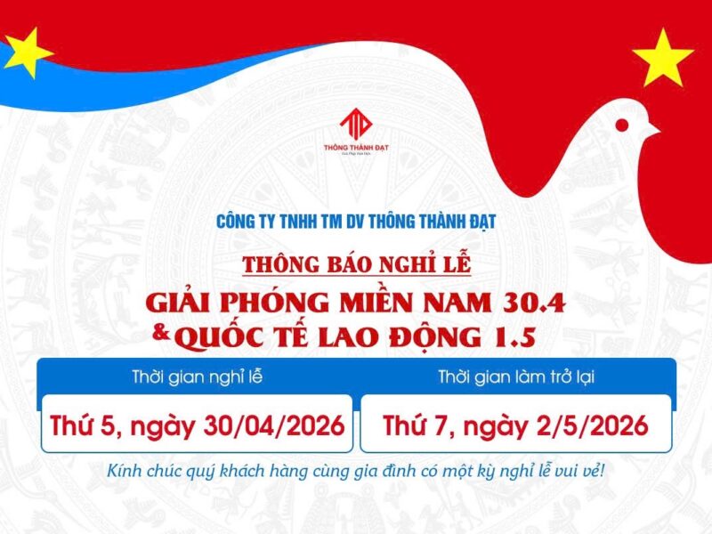 Thông báo nghỉ lễ Giải Phóng Miền Nam 30/4 và Quốc Tế Lao Động 1/5 năm 2026