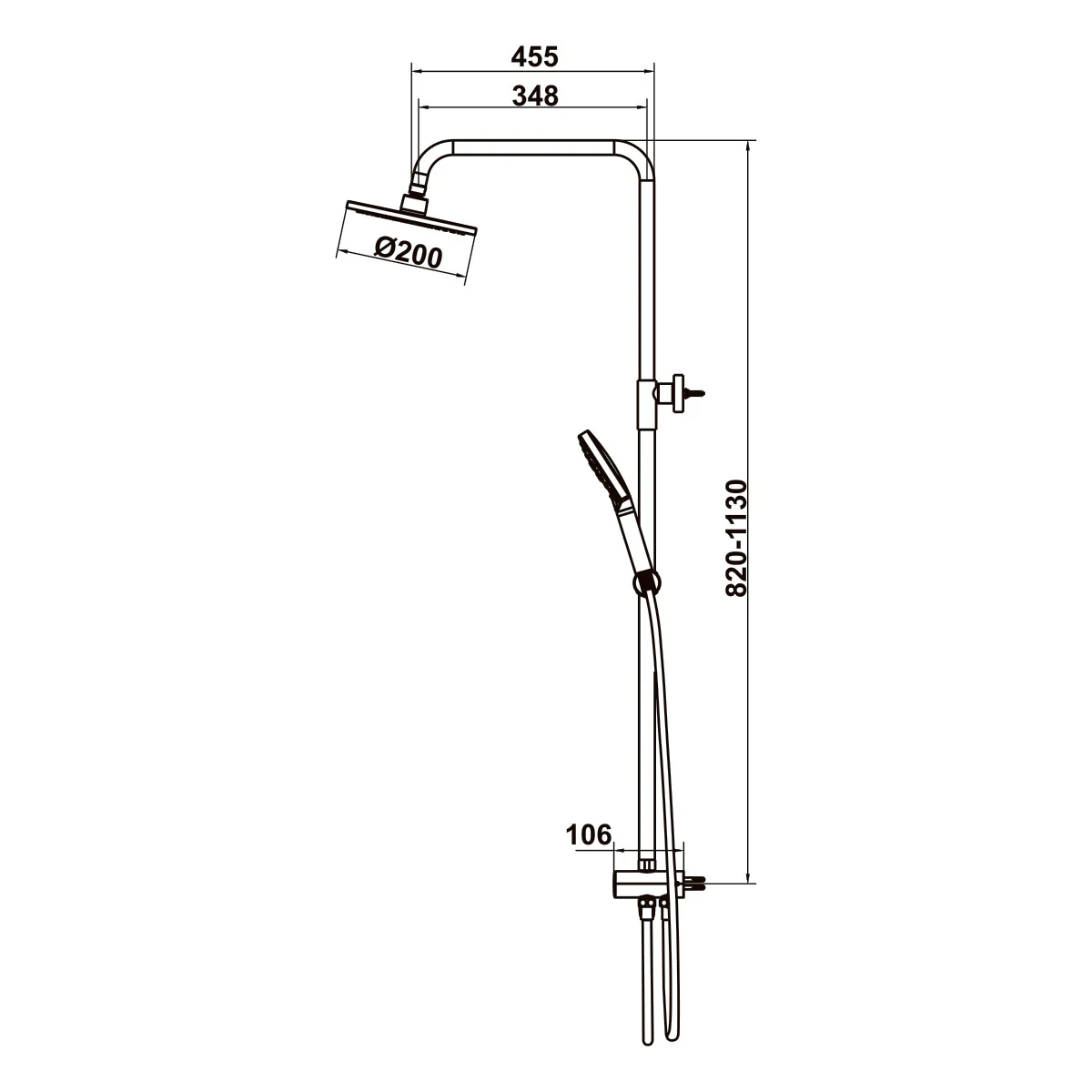 Thanh sen kết hợp không gồm bộ trộn Hafele - 589.34.429 - Ảnh 2