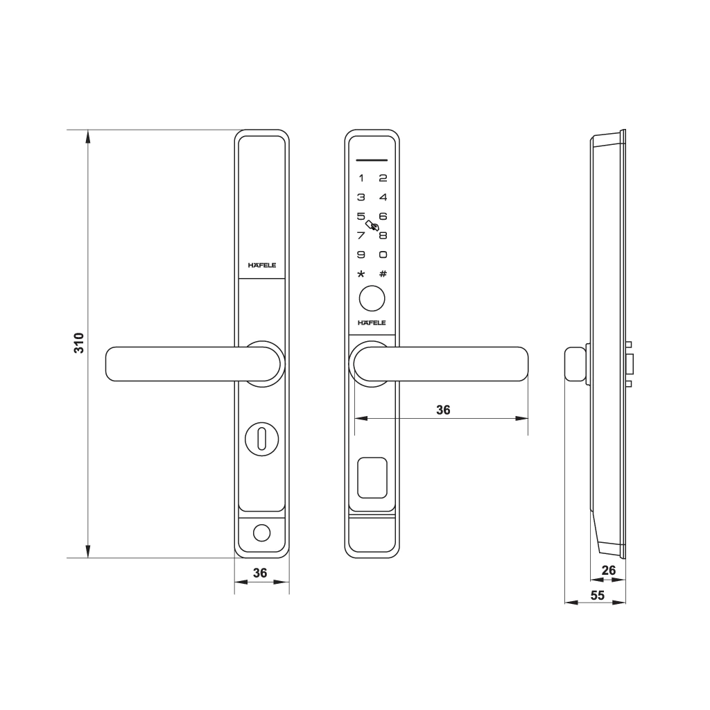 Khóa điện tử Hafele DL6600 - 912.20.145 - Ảnh 5