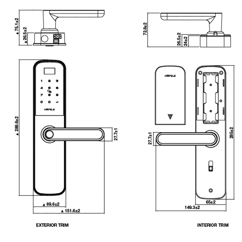 Khóa điện tử Hafele DL6100 - 912.20.582 - Ảnh 2
